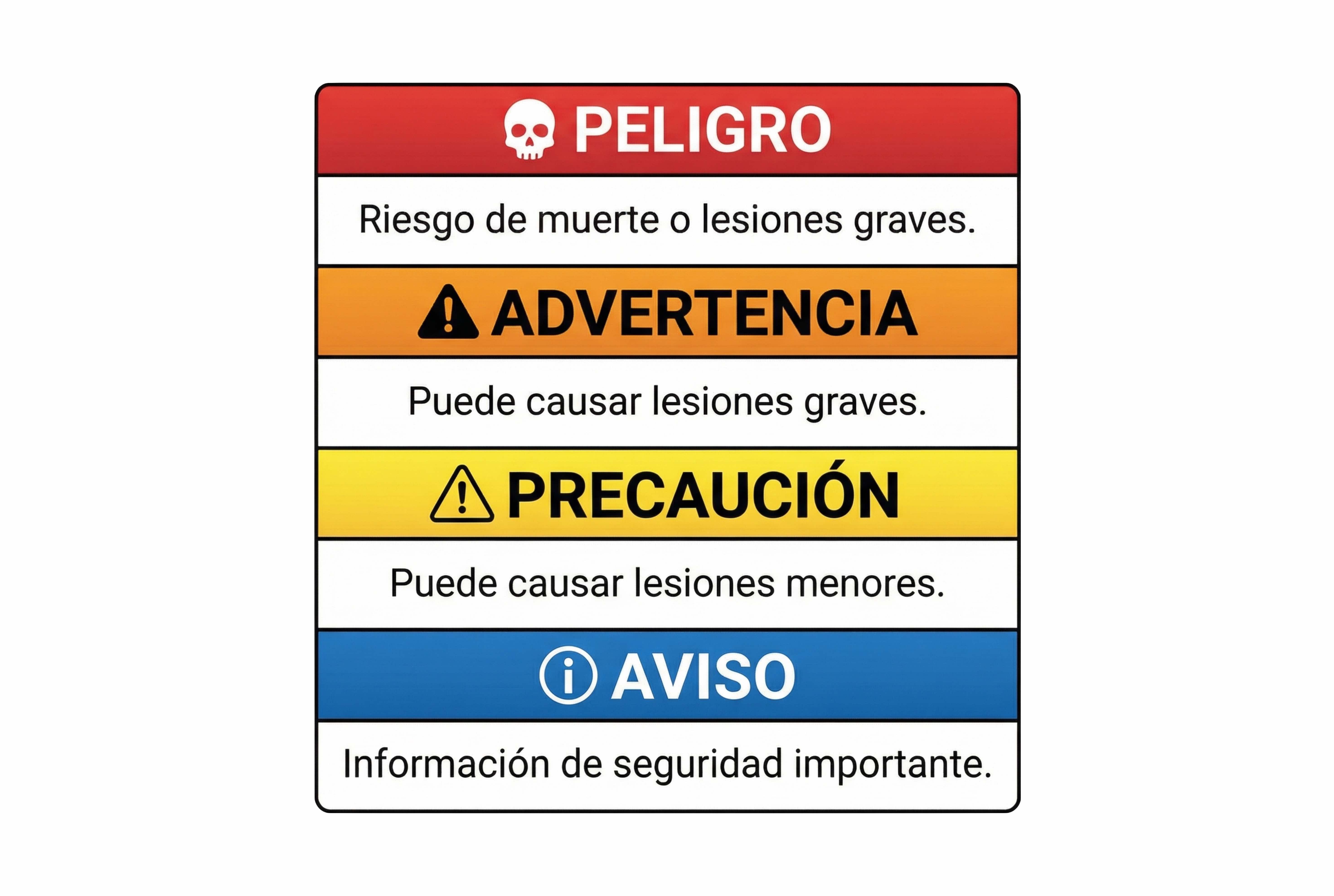 Niveles de alerta ANSI Z535