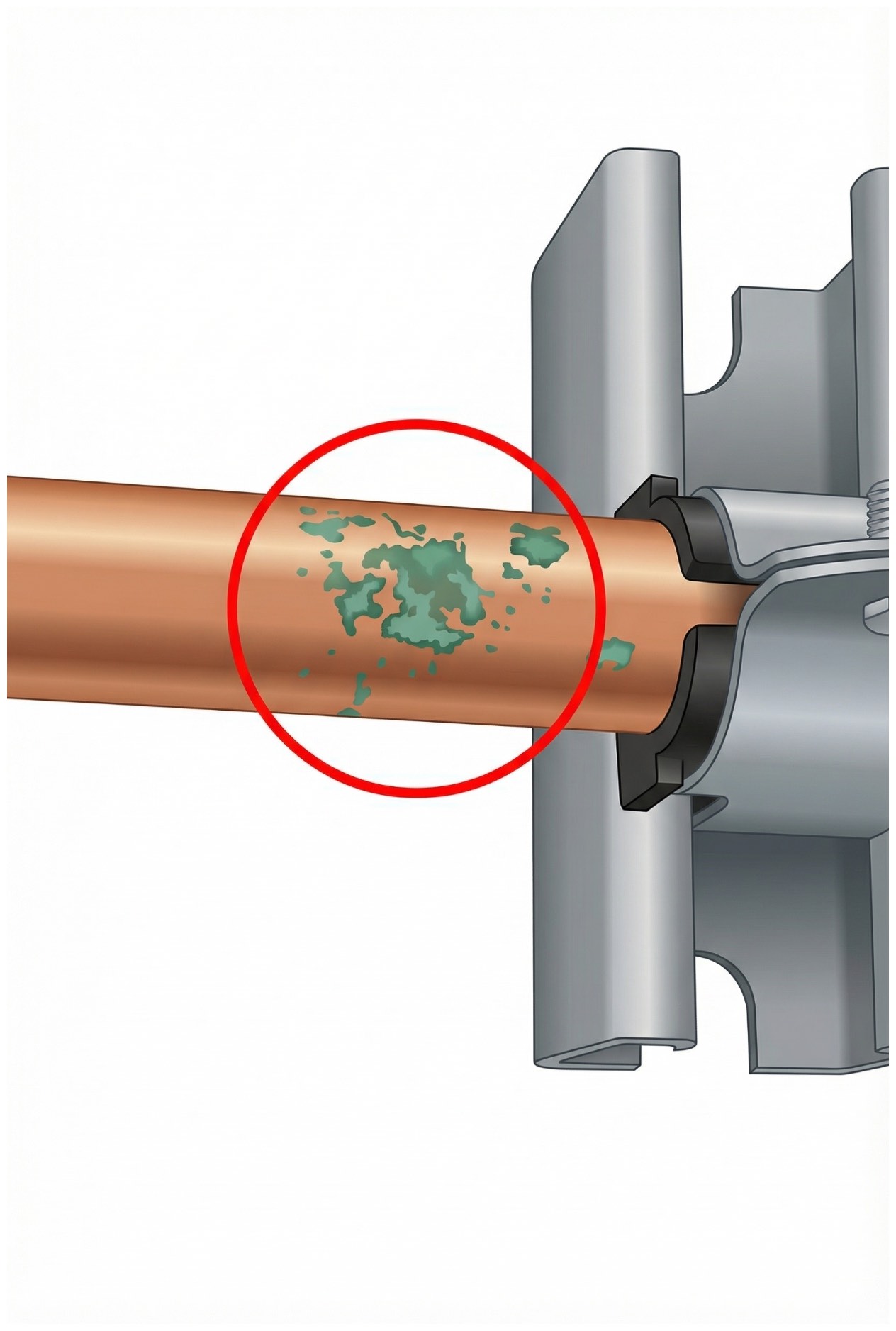 Tubería cobre oxidación